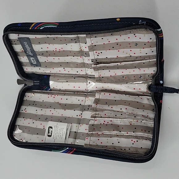 Lug Navy Quilted Cosmetic Brush Holder/Wristlet with Rainbow Accents NWOT - Picture 9 of 15